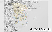 Shaded Relief 3D Map of Xiapu, desaturated