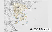 Shaded Relief 3D Map of Xiapu, lighten, desaturated