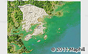 Shaded Relief 3D Map of Xiapu, satellite outside