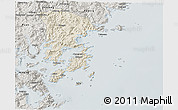 Shaded Relief 3D Map of Xiapu, semi-desaturated
