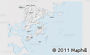 Silver Style 3D Map of Xiapu, single color outside