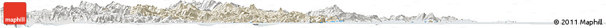 Shaded Relief Horizon Map of Xiapu, lighten, semi-desaturated