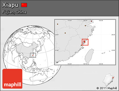 Blank Location Map of Xiapu, highlighted country