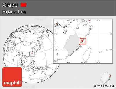 Blank Location Map of Xiapu, highlighted parent region