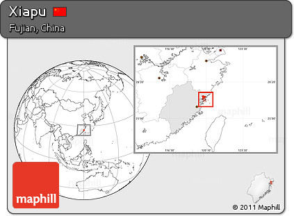 Blank Location Map of Xiapu, highlighted parent region