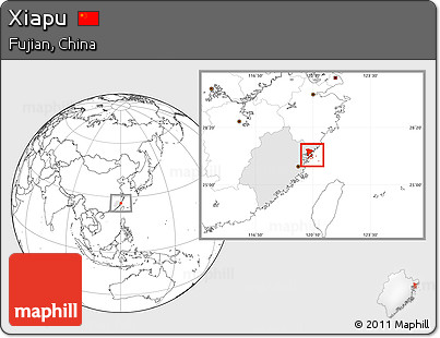 Blank Location Map of Xiapu, highlighted parent region