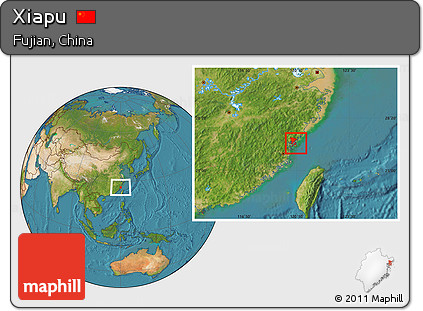Satellite Location Map of Xiapu