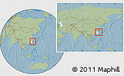 Savanna Style Location Map of Xiapu, highlighted parent region, within the entire country, hill shading