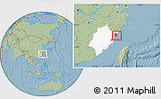 Savanna Style Location Map of Xiapu, highlighted parent region, hill shading