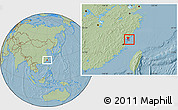 Savanna Style Location Map of Xiapu, hill shading