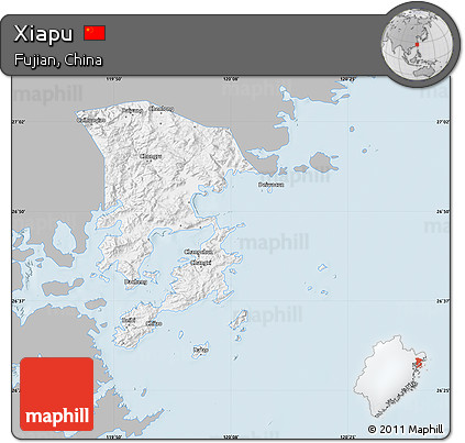 Gray Map of Xiapu, single color outside