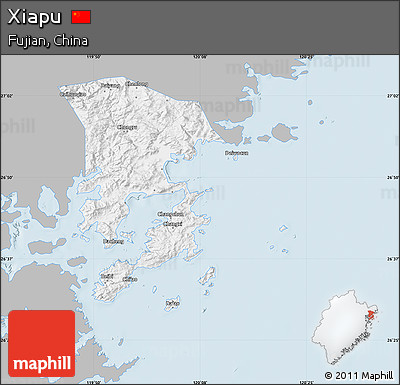 Gray Map of Xiapu, single color outside