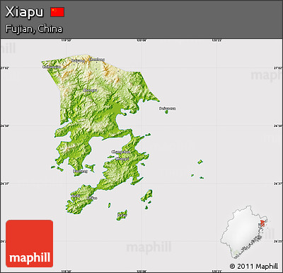 Physical Map of Xiapu, cropped outside
