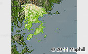 Physical Map of Xiapu, darken