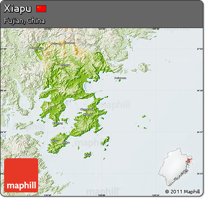 Physical Map of Xiapu, lighten