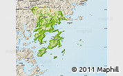 Physical Map of Xiapu, shaded relief outside