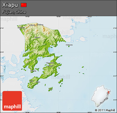 Physical Map of Xiapu, single color outside