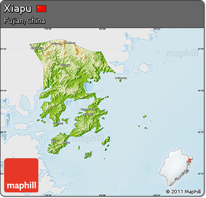 Physical Map of Xiapu, single color outside