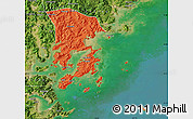 Political Map of Xiapu, satellite outside