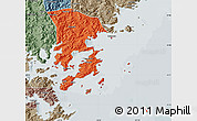 Political Map of Xiapu, semi-desaturated