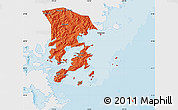 Political Map of Xiapu, single color outside
