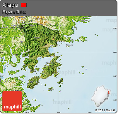 Satellite Map of Xiapu, physical outside