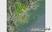 Satellite Map of Xiapu, semi-desaturated