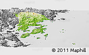 Physical Panoramic Map of Xiapu, desaturated