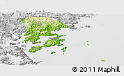 Physical Panoramic Map of Xiapu, lighten, desaturated