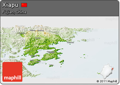 Physical Panoramic Map of Xiapu, lighten