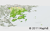 Physical Panoramic Map of Xiapu, lighten, semi-desaturated