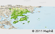 Physical Panoramic Map of Xiapu, shaded relief outside