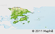 Physical Panoramic Map of Xiapu, single color outside