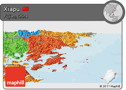 Political Panoramic Map of Xiapu