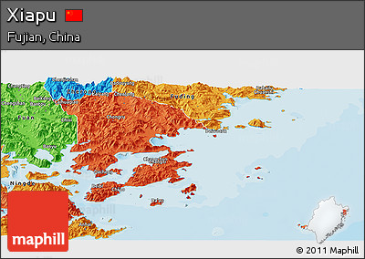 Political Panoramic Map of Xiapu