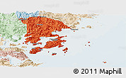 Political Panoramic Map of Xiapu, lighten