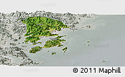 Satellite Panoramic Map of Xiapu, lighten, semi-desaturated
