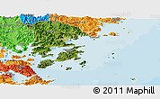 Satellite Panoramic Map of Xiapu, political outside