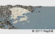 Shaded Relief Panoramic Map of Xiapu, darken