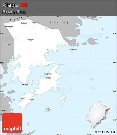 Gray Simple Map of Xiapu