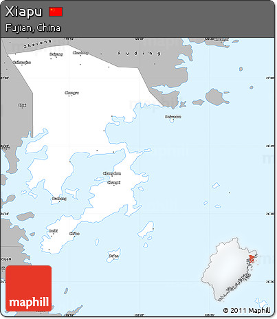 Gray Simple Map of Xiapu