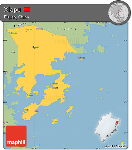 Savanna Style Simple Map of Xiapu