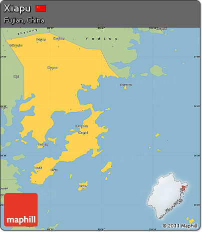 Savanna Style Simple Map of Xiapu