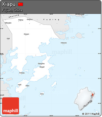 Silver Style Simple Map of Xiapu