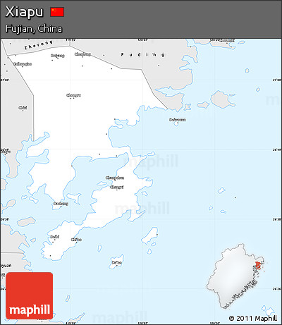 Silver Style Simple Map of Xiapu