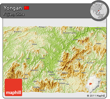 Physical 3D Map of Yongan
