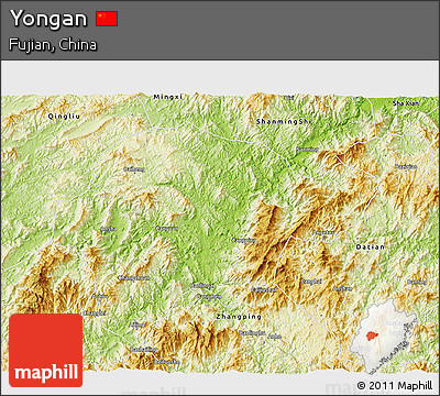 Physical 3D Map of Yongan