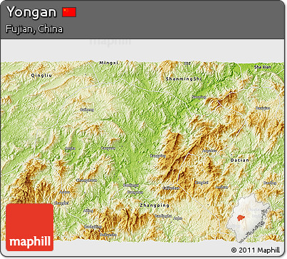 Physical 3D Map of Yongan