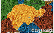 Political 3D Map of Yongan, darken