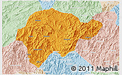 Political 3D Map of Yongan, lighten